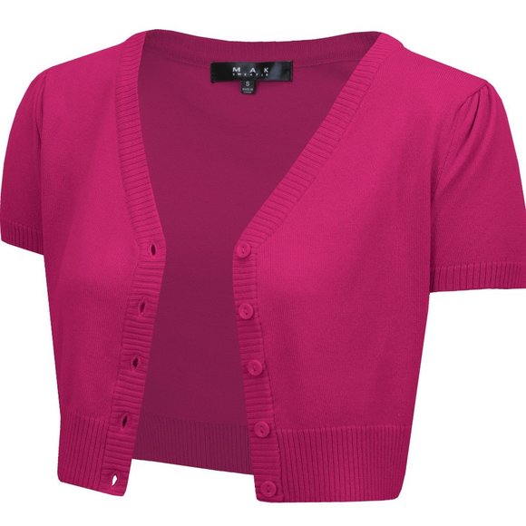 Cropped Bolero Cardigan Sweater Lot of 4 Retro Vintage style mak yemak brand - Picture 2 of 7